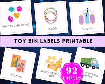Toy Bin Labels Printable Playroom Toy Labels Minimalist Playroom Organization Digital Download HomeSchool Pre-K Classroom Playroom Printable