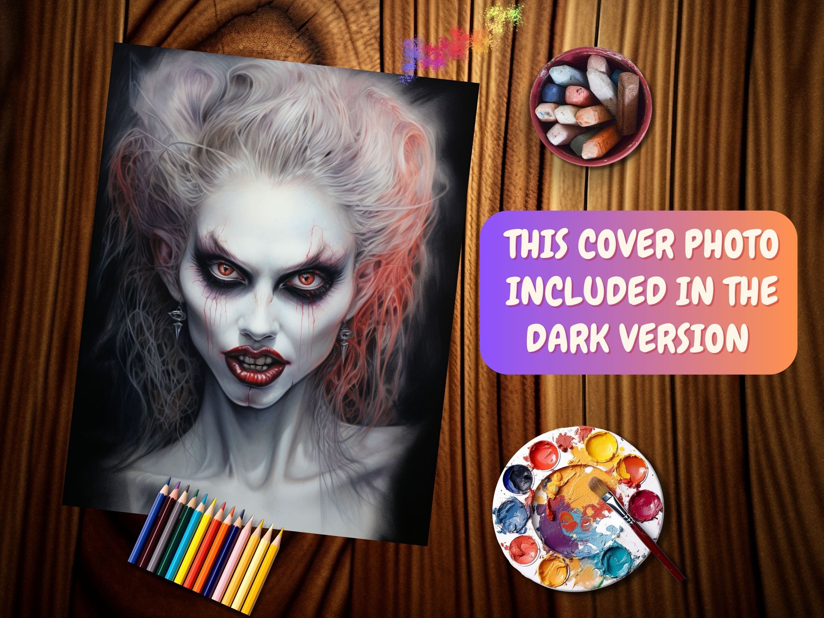 Bewitching Vampire Coloring Page Halloween Coloring Pages - Etsy