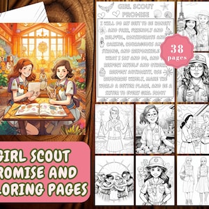 Girl Scout Promise coloring page Girl Scout Coloring Pages Scout promise coloring sheets Empowering Girl Scout printable Girl Scout Activity