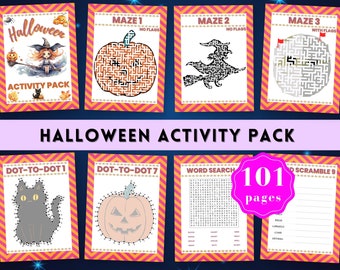 Halloween Games Activities Printable Mega Pack Halloween Worksheet Word Scramble Crossword Mazes Halloween Kids Activities Instant Download