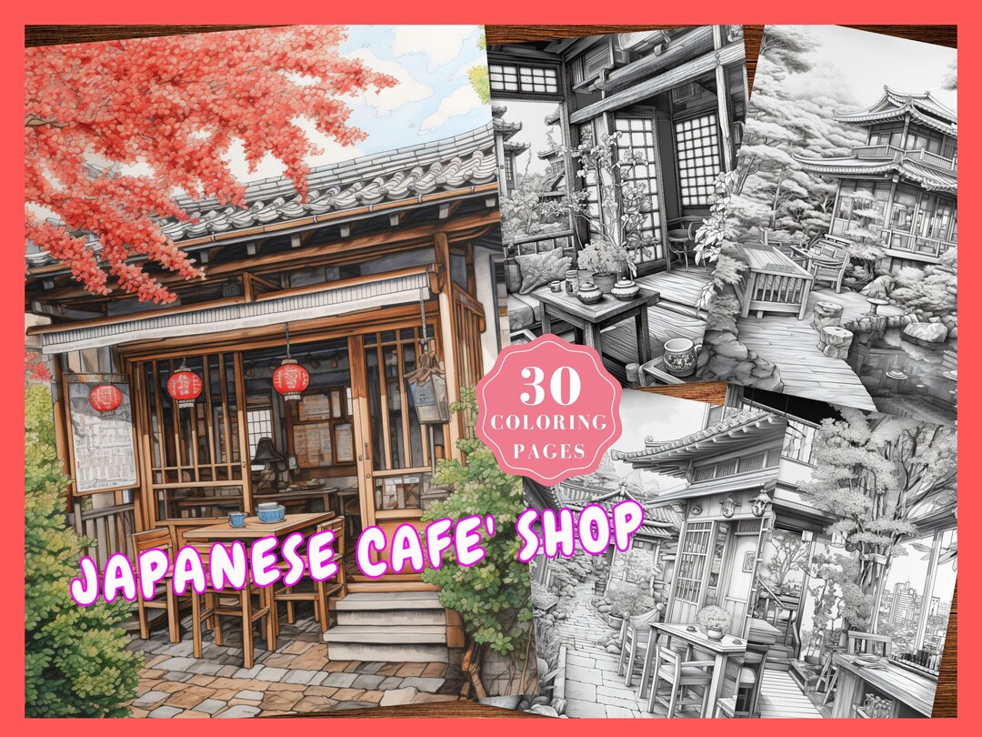 Coloring Book Cafe Coloring Pages Cafe' Shop in Japan Coffee Shop ...