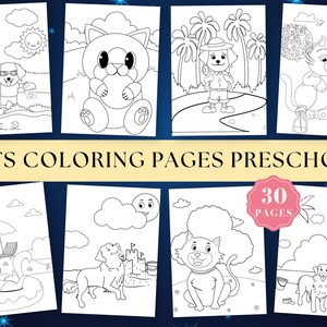 Puede incluir: P&aacute;ginas para colorear en blanco y negro con diferentes mascotas, incluyendo un gato, un perro y un p&aacute;jaro. Las p&aacute;ginas est&aacute;n dise&ntilde;adas para ni&ntilde;os de preescolar e incluyen 30 p&aacute;ginas en total.