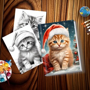 Puede incluir: Un conjunto de dos kits de pintura por n&uacute;meros con adorables gatitos que llevan gorros de Pap&aacute; Noel. Los kits incluyen un lienzo, pintura y pinceles. Las pinturas terminadas ser&aacute;n una gran adici&oacute;n a la decoraci&oacute;n de cualquier hogar.