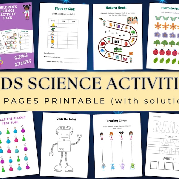 Kids Science Activities Homeschool Curriculum Science Party Activities Instant Download Educational Learning Science Experiment Printable