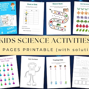 Kids Science Activities, Homeschool Curriculum, Instant Download, Educational Learning Science Experiment, Kids Science, Preschool Science