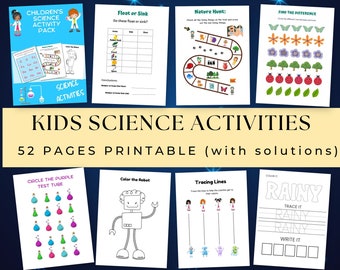 Kids Science Activities, Homeschool Curriculum, Instant Download, Educational Learning Science Experiment, Kids Science, Preschool Science