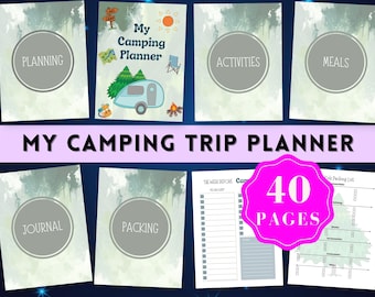 Editable Camping Trip Planner Printable, INSTANT DOWNLOAD, Camping Checklist, Camping Meal Planner, Summer Camp Planner, Lds Young Womean