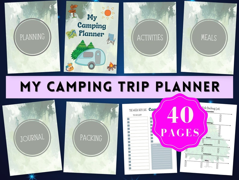 Editable Camping Trip Planner Printable INSTANT DOWNLOAD Etsy