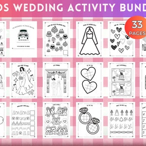 Wedding Activity Pack for Kids, Kid Wedding Reception Activities, Kids Wedding Activity Pack, Wedding Activity Printable, Instant Download