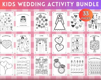 Wedding Activity Pack for Kids, Kid Wedding Reception Activities, Kids Wedding Activity Pack, Wedding Activity Printable, Instant Download