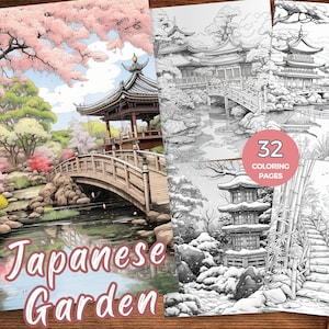 Kolorowanki Ogród Japoński Kolorowanka Ogrody Zen Kolorowanka Książka PDF Kolorowanka Ogród Serenity Blooms Minimalistyczna kolorowanka Fantasy