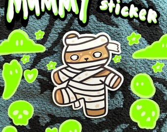 MUMMY BEAR halloween sticker