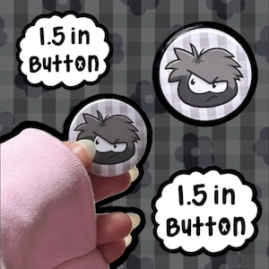 BLACK PUFFLE button from club penguin