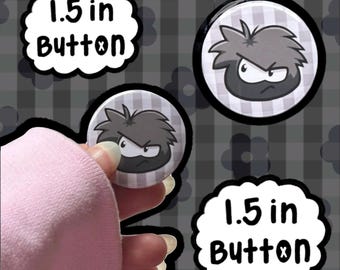 BLACK PUFFLE button from club penguin
