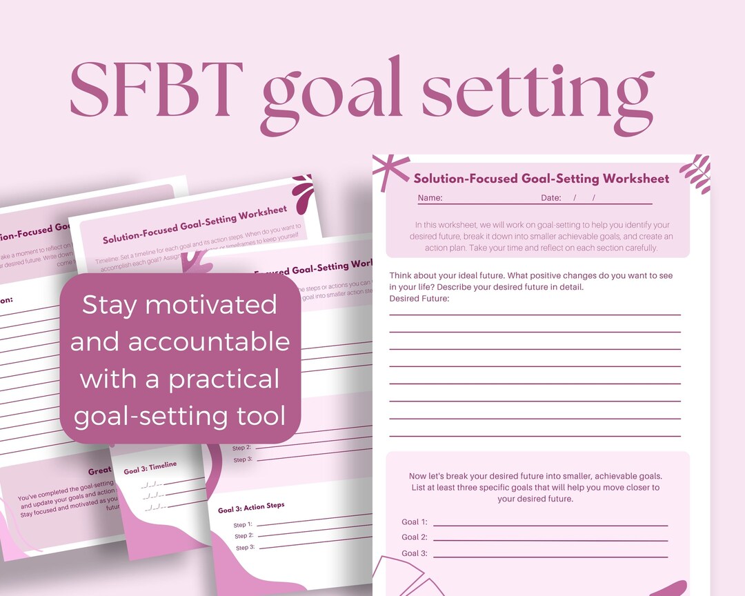 Sfbt Worksheets Goal Setting Solution Focused Therapy School Counselor Sfbt Worksheets Goal Setting Solution Focused Therapy School Counselor