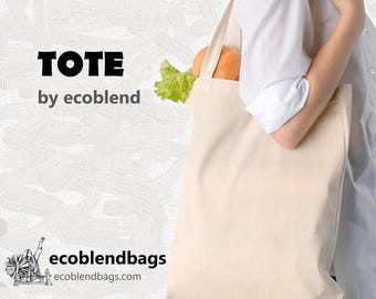 Cotton Canvas Tote Bag – Reusable Shopping Grocery Bag (15x16x5 Gusset)