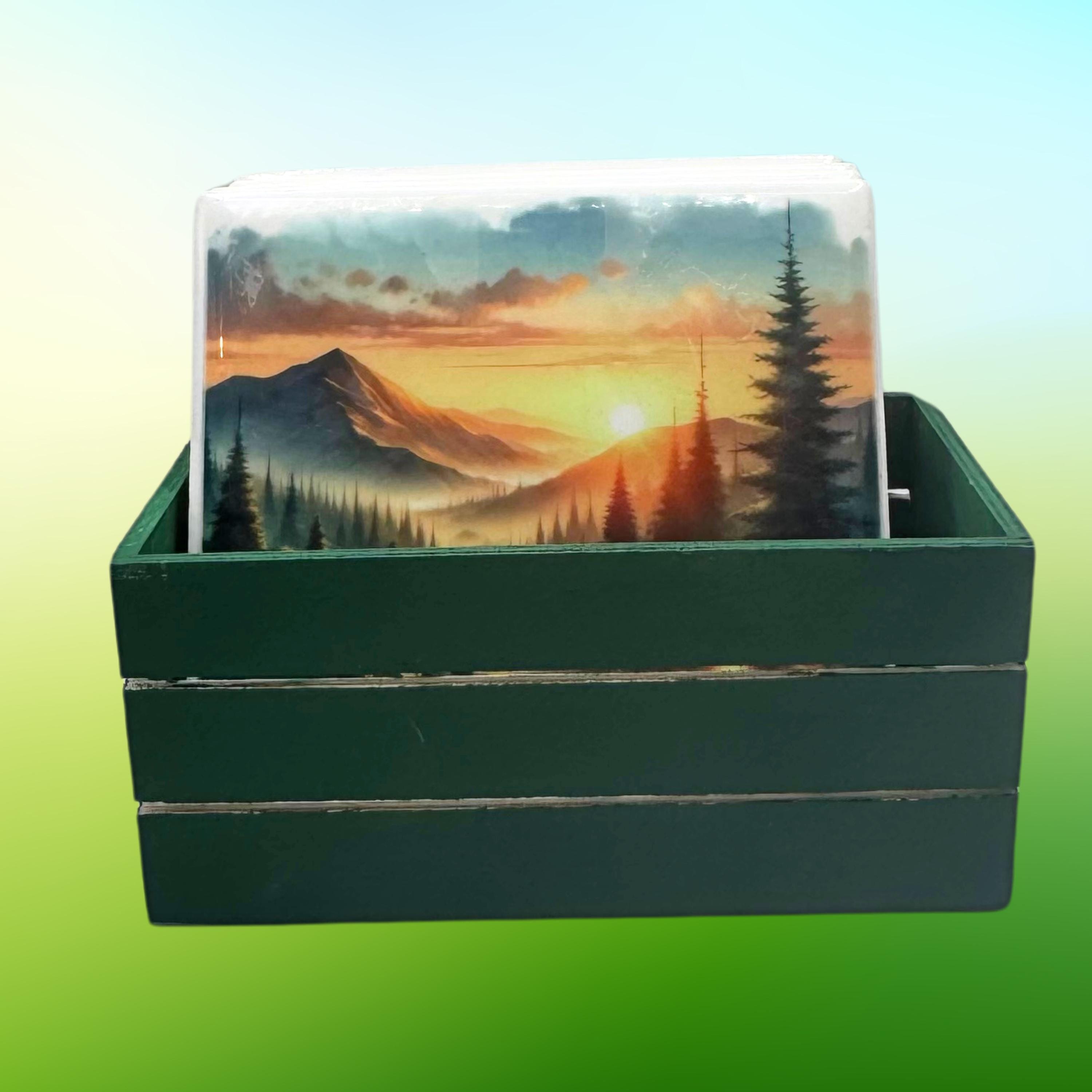 Boxed Ceramic Tile Coaster Set - Thumbnail 6
