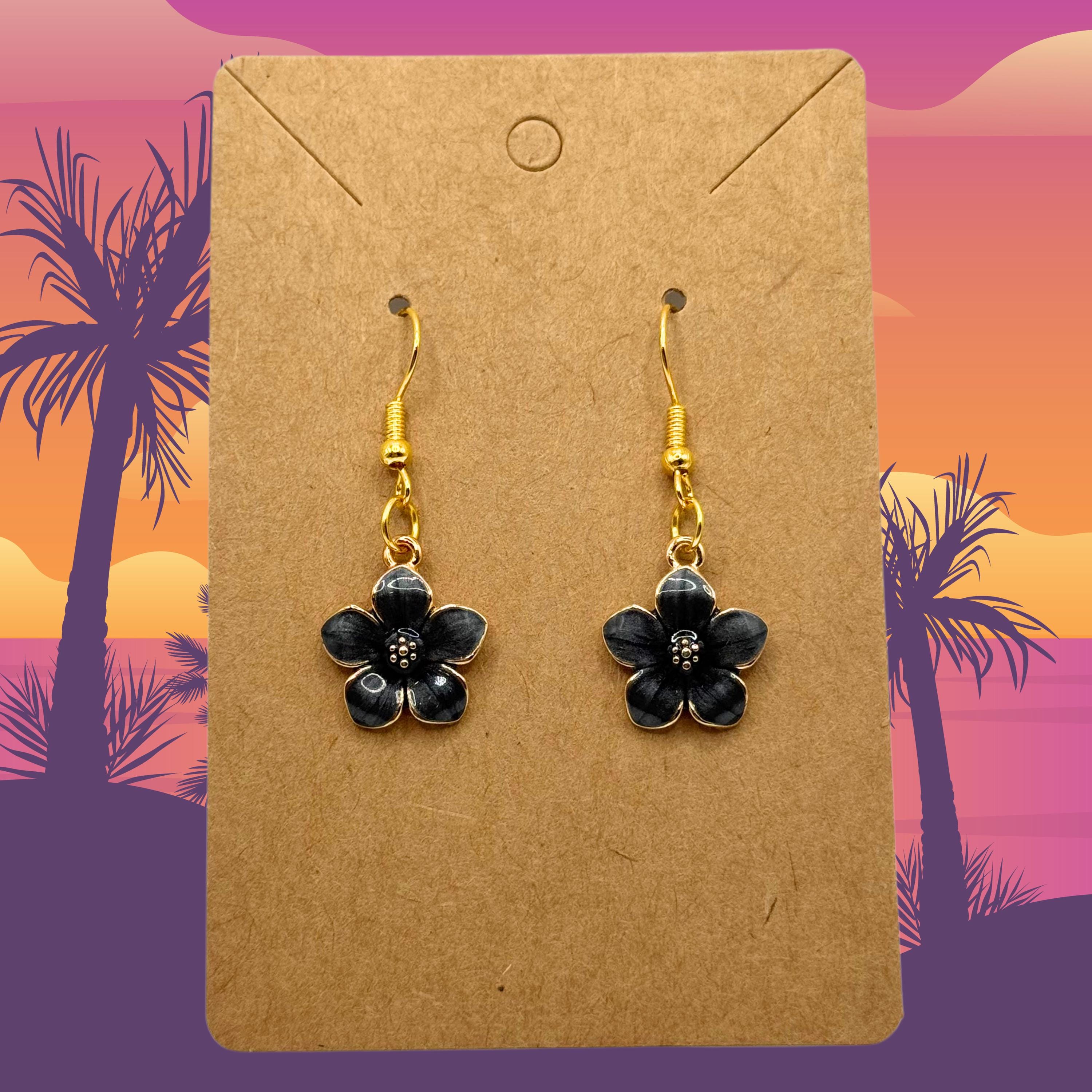 Plumeria Flower Earrings - Thumbnail 7
