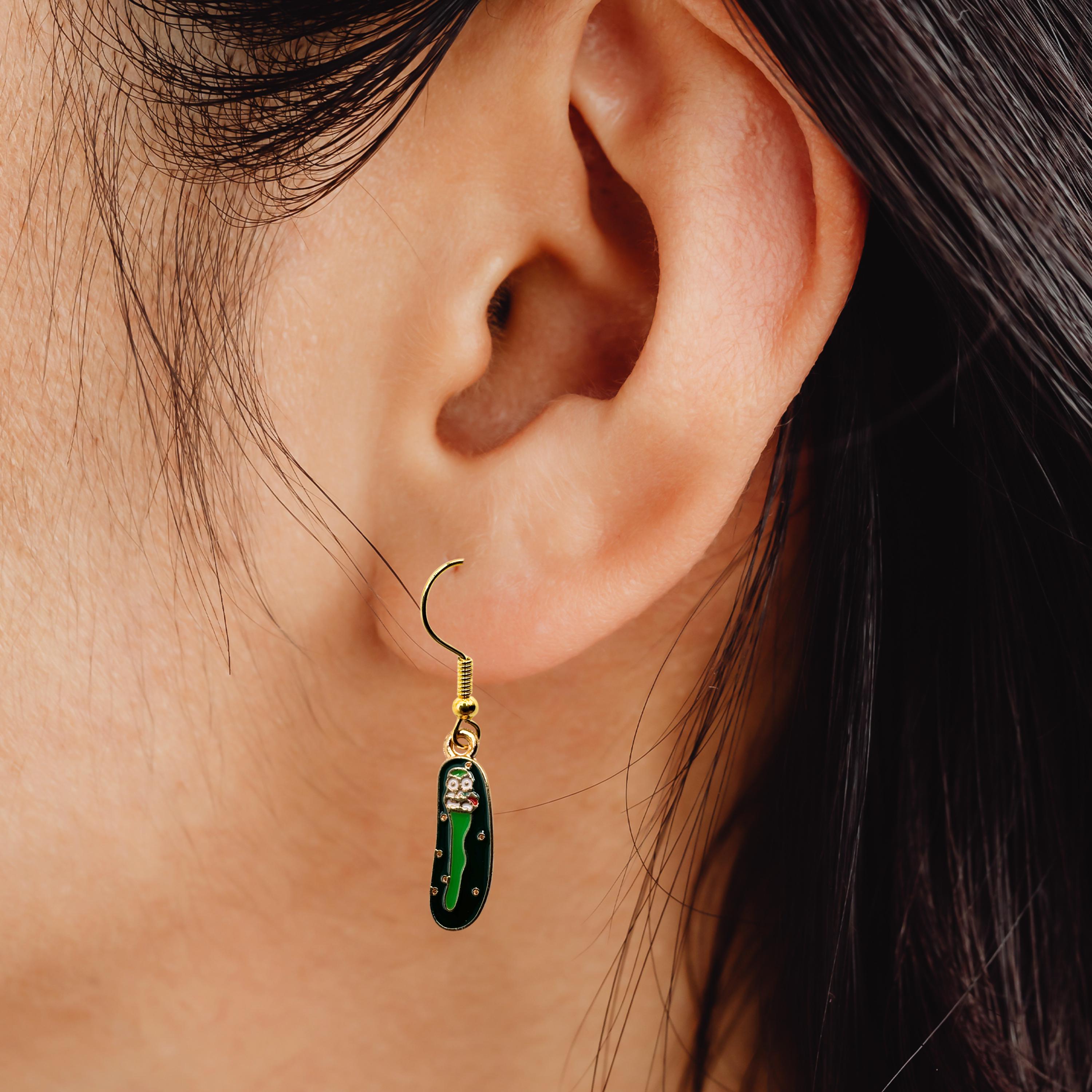 Cartoon Pickle Earrings - Thumbnail 2