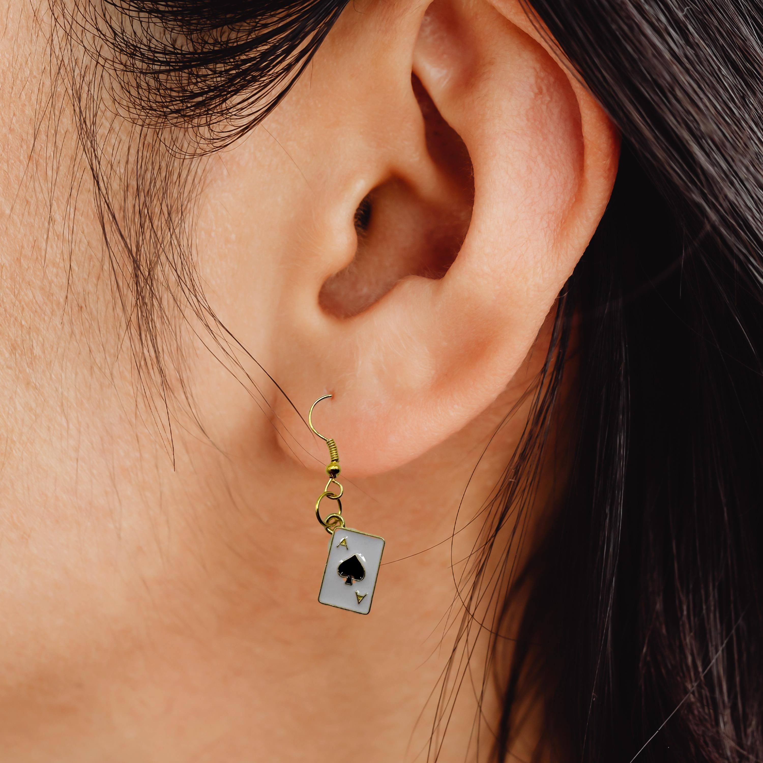 Ace Playing Card Earrings - Thumbnail 2