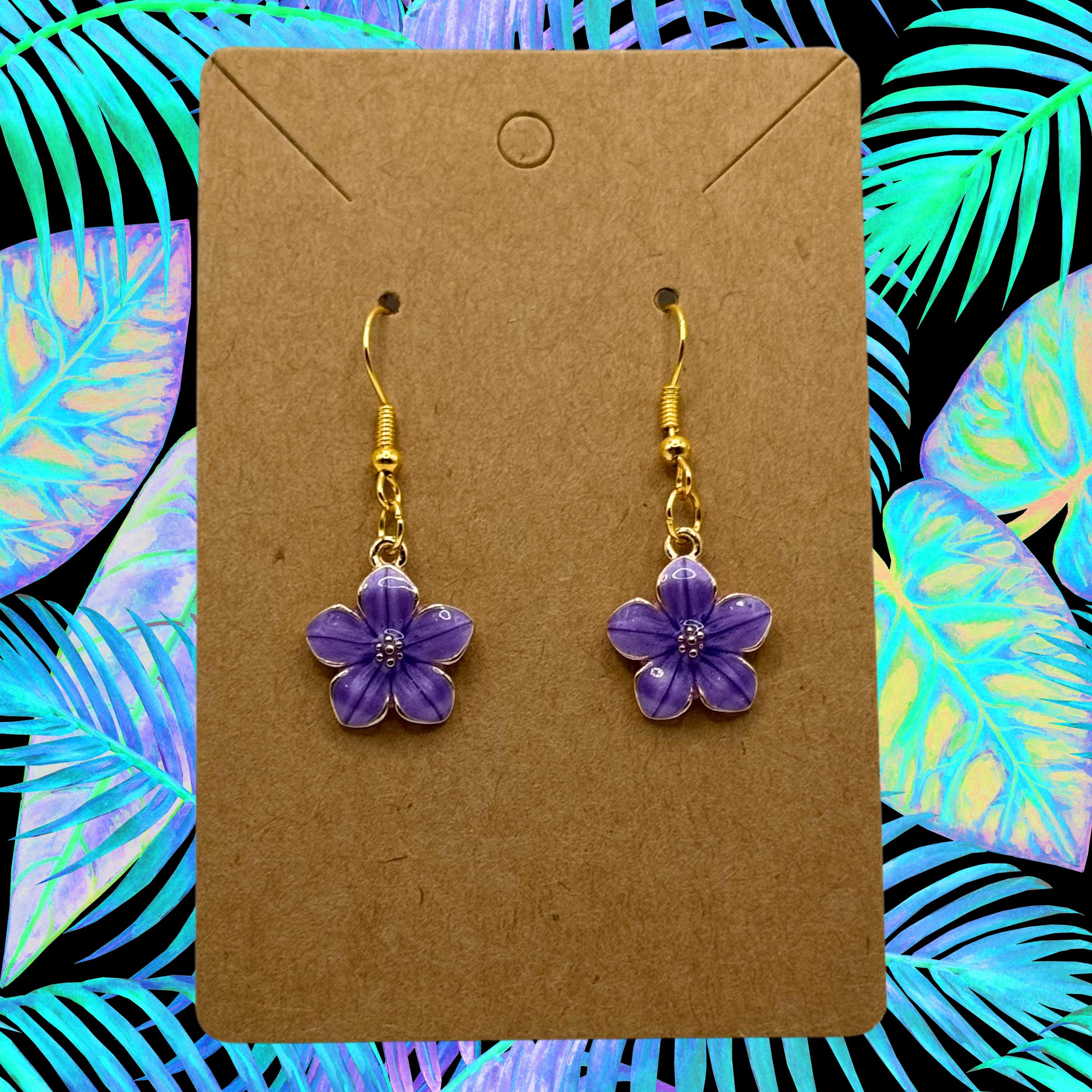 Plumeria Flower Earrings - Thumbnail 3
