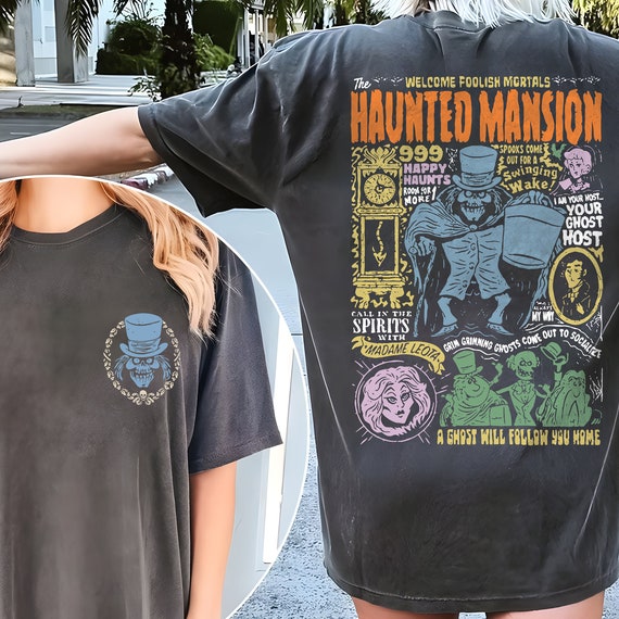 Retro Haunted Mansion 2 Side Comfort Color Shirt, The Haunted Mansion Map Shirt, Disney Halloween Shirt, Stretching Room Shirt, Disney Trip