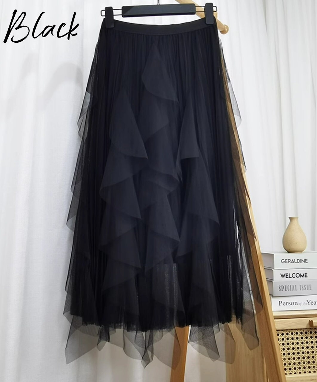 High Waisted Ruffle Skirt Tulle Fairy Skirt Ruffled Layered Etsy UK