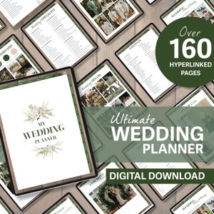 GOODNOTES 160+ Pages Wedding Planner Template Digital Download, wedding program template, wedding checklist, wedding planner printable, Sage