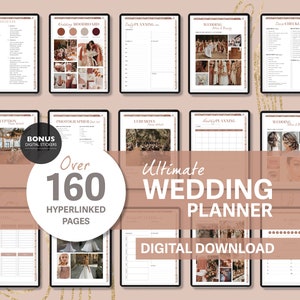 GOODNOTES 160+ Page Wedding Planner Printable,Template Wedding Planner,Wedding Itinerary,Wedding Planning Book,Wedding Planning Checklist
