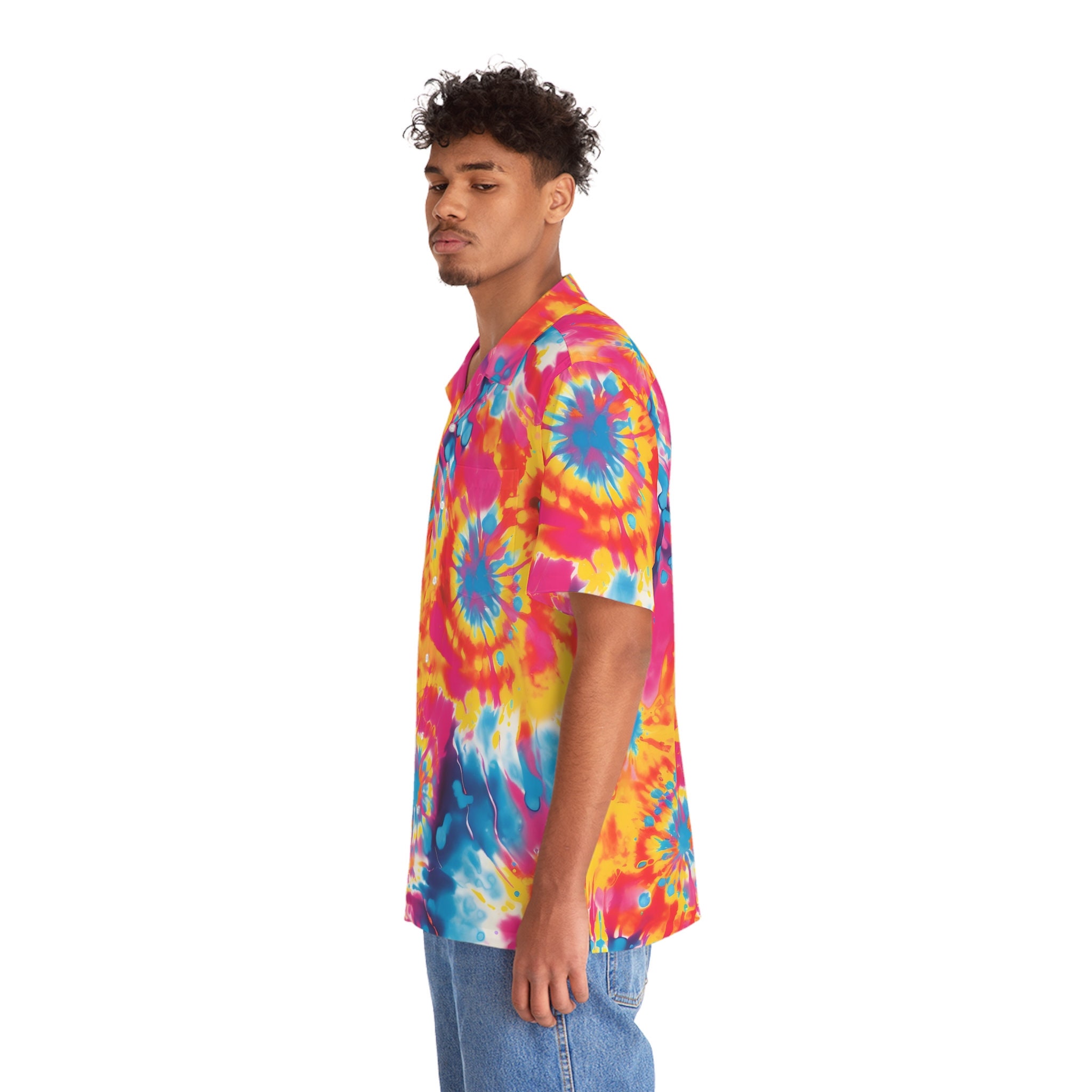 tie dye hawaiian shirt