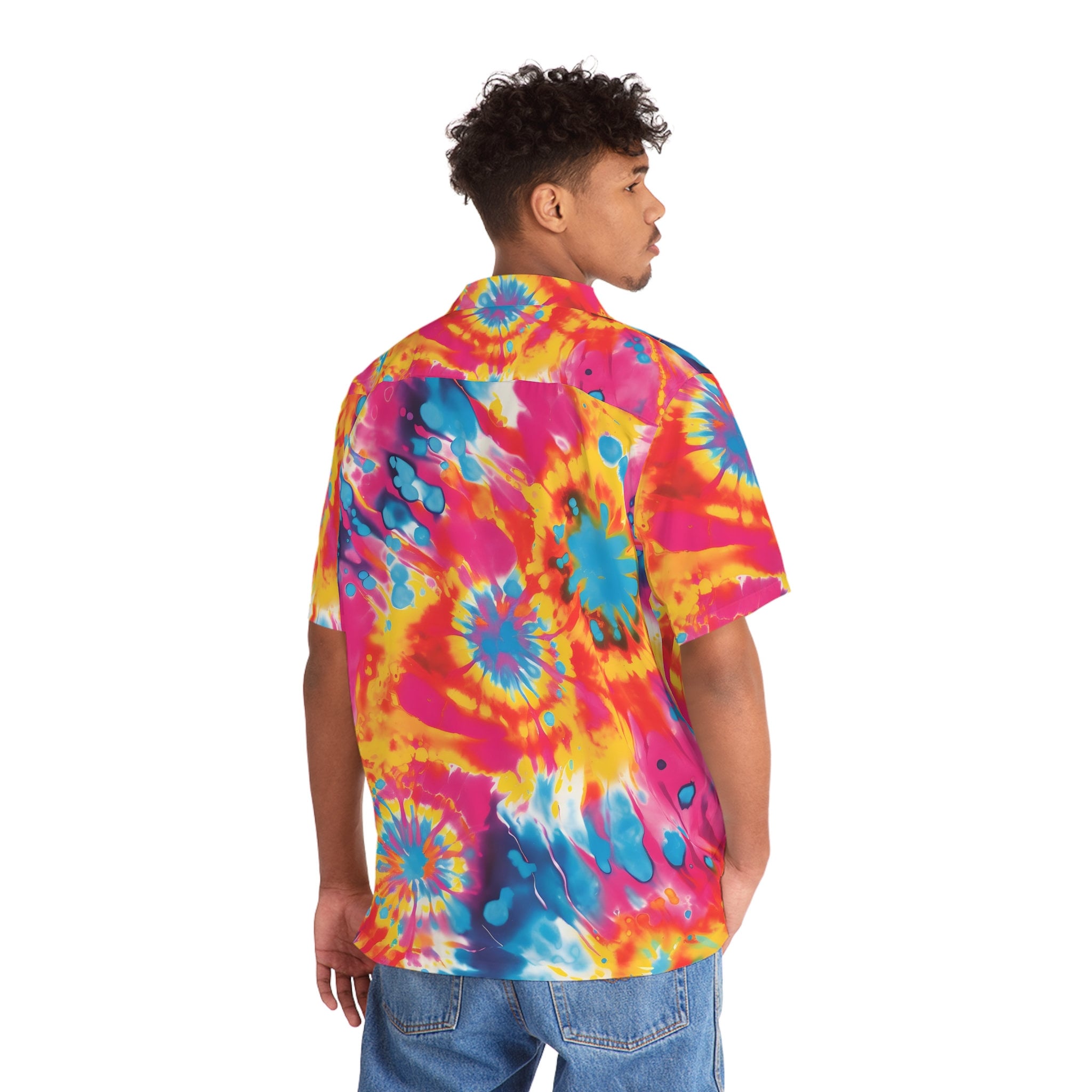 Liquid Blue Woodstock Festival Tie-Dye Pattern Band T-Shirt (Men's XL equivalent) cotton pink type Vintage Second Hand