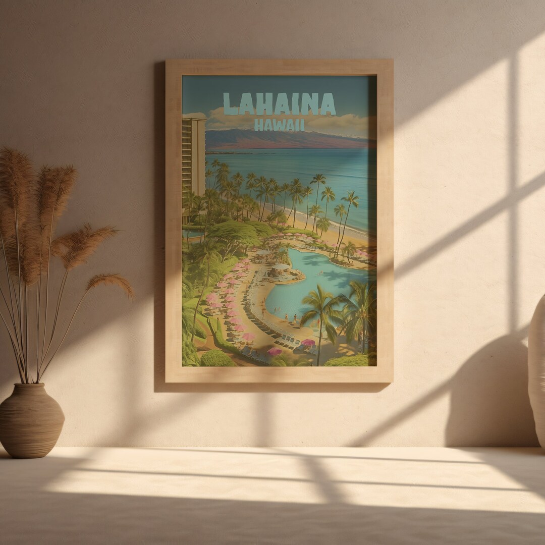 Lahaina Print Lahaina Poster Lahaina Gifts Travel Print Etsy