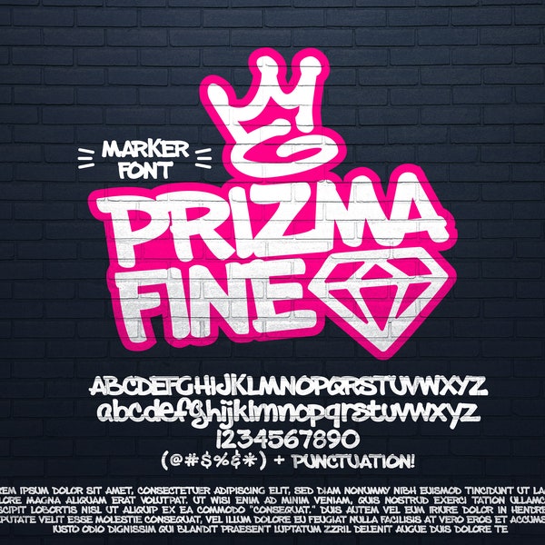 Prizma Fine 2023 graffiti font marker font handwritten font typography custom lettering calligraphy font stylized font decorative