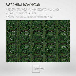 Tech-Inspired Elegance: 20 Seamless Circuit Board Patterns, Digital Papers, Clipart, Backgrounds, Computer Patterns, Motherboard Graphics