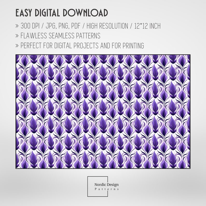 Set of 20 Seamless Purple Haze Patterns Digital Papers Etsy