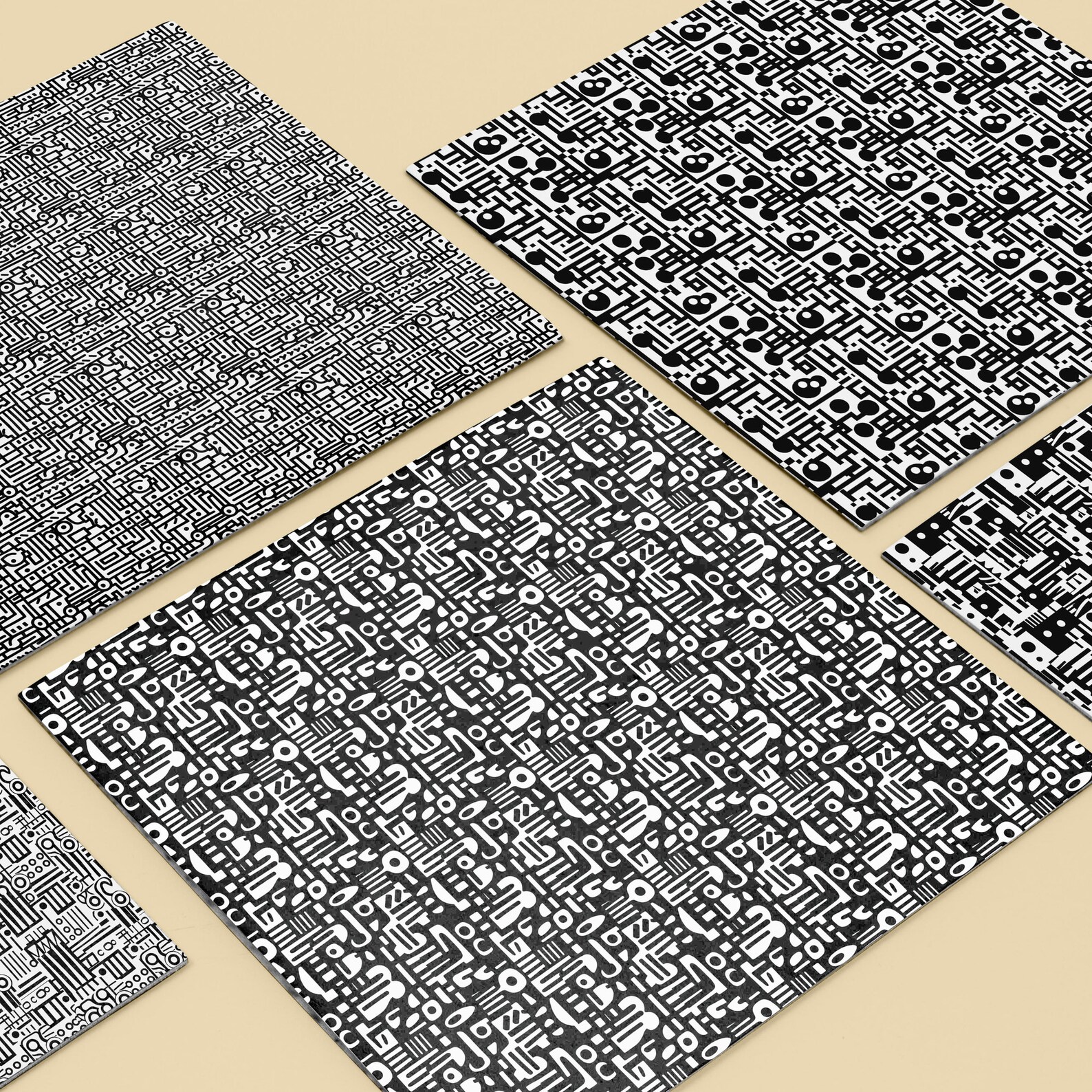 Set of 20 Patterns, Black & White Bogolan Digital Paper, Africa ...