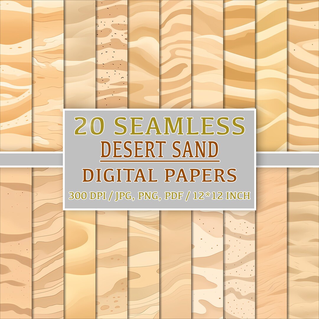 Set of 20 Desert Sand Patterns - Sahara Inspired Digital Papers for a ...