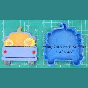 Pumpkin Truck Tailgate - Freshie Mold - Silicone Mold - Aroma Bead Mold - Silicone Car Freshie Mold