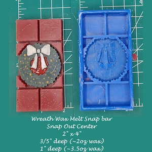 Wreath Snap Out Center Wax Melt Snap Bar Silicone Mold