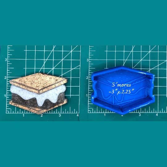 AIERSA 2 Pcs Chocolate Covered Cookie Molds for S'mores, 4 Cavity