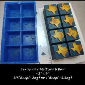 Texas Wax Melt Snap Bar Silicone Mold
