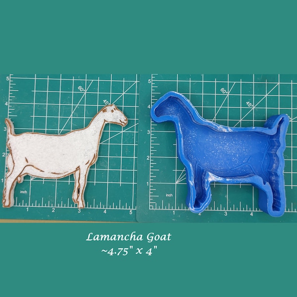 Show Goat - Lamancha - Silicone Car Freshie Mold - Silicone Mold - Freshie Mold - Aroma Bead Mold