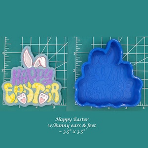 Happy Easter - Freshie Mold - Silicone Mold - Aroma Bead Mold - Silicone Car Freshie Mold