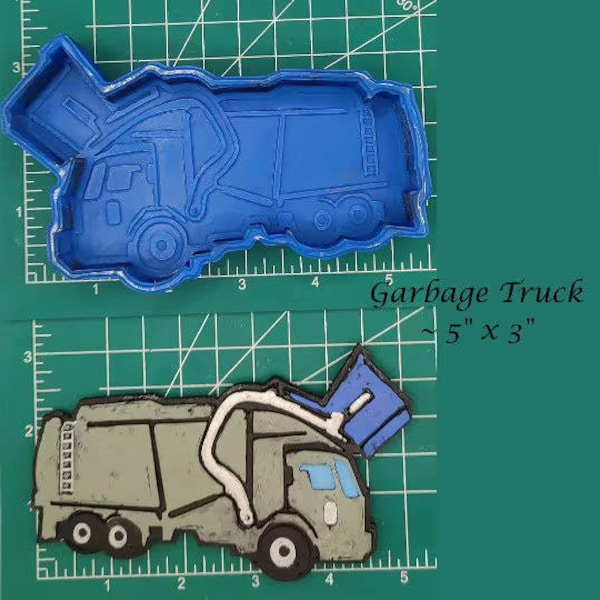 Garbage Truck - Freshie Mold - Silicone Mold - Aroma Bead Mold - Silicone Car Freshie Mold