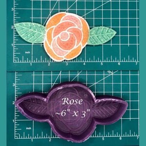 Rose - Stylized - Freshie Mold - Silicone Mold - Aroma Bead Mold - Silicone Car Freshie Mold