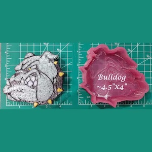 Bulldog School Mascot - Freshie Mold - Silicone Mold - Aroma Bead Mold - Silicone Car Freshie Mold -