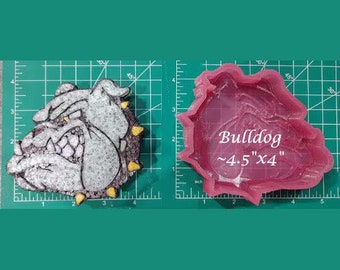 Bulldog School Mascot - Freshie Mold - Silicone Mold - Aroma Bead Mold - Silicone Car Freshie Mold -