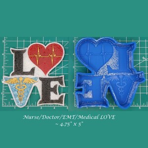 LOVE - Medical - Freshie Mold - Silicone Mold - Aroma Bead Mold - Silicone Car Freshie Mold