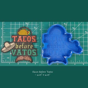 Tacos before Vatos - Freshie Mold - Silicone Mold - Aroma Bead Mold - Silicone Car Freshie Mold