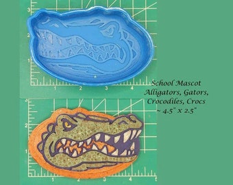 Alligators, Gators, Crocodiles, Crocs School Mascot - Freshie Mold - Silicone Mold - Aroma Bead Mold - Silicone Car Freshie Mold
